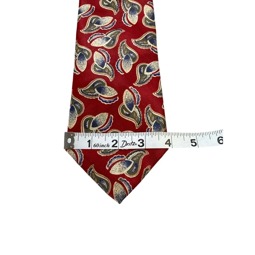 John Weitz Mens Red Paisley Silk‎ Blend Big & Tall Extra Long Necktie 3.75